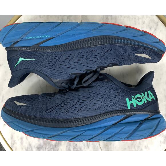 Hoka One One Clifton 8 Running Sneakers Blue Outer Space Men’s 11 D *NO INSOLES - Picture 10 of 14
